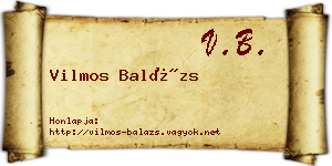 Vilmos Balázs névjegykártya